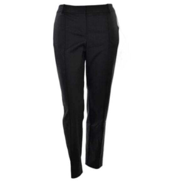 St John Caviar Pants Women's Plus Size 16 Black Flat Front Jennifer Fit Ankle - Picture 1 of 9